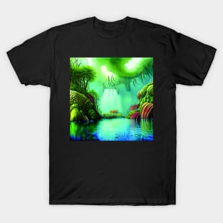 SeaScape Painting in Blue Theme, Beautiful Nature T-Shirt